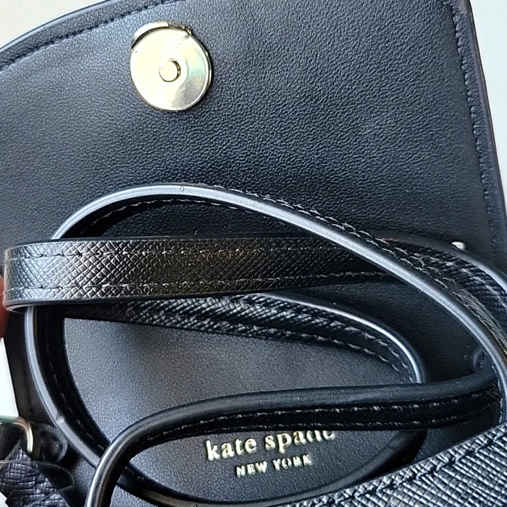 NWT KATE SPADE saffiano leather black crossbody - Picture 7 of 11